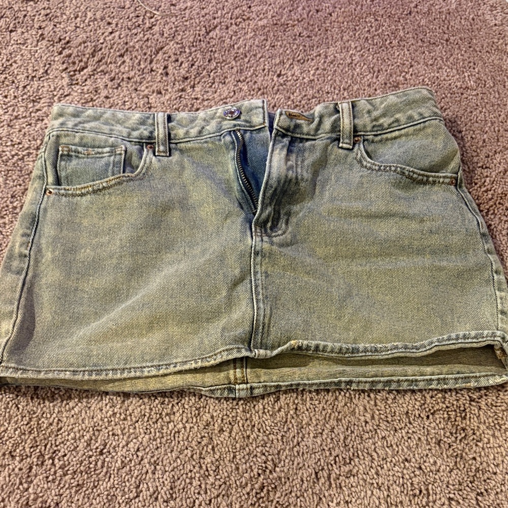 Pacsun Denim Mini Skirt - Green Wash